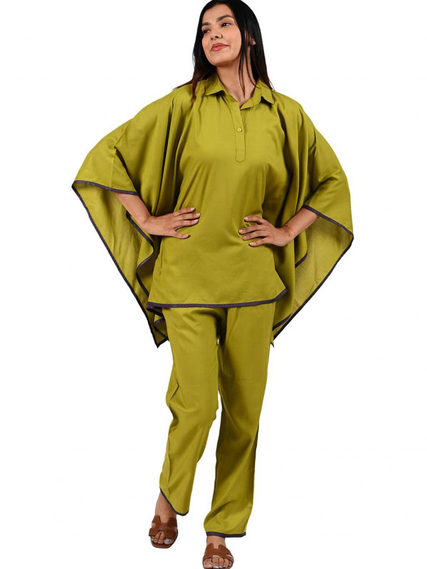 Rayon Kaftan With Pyjamas